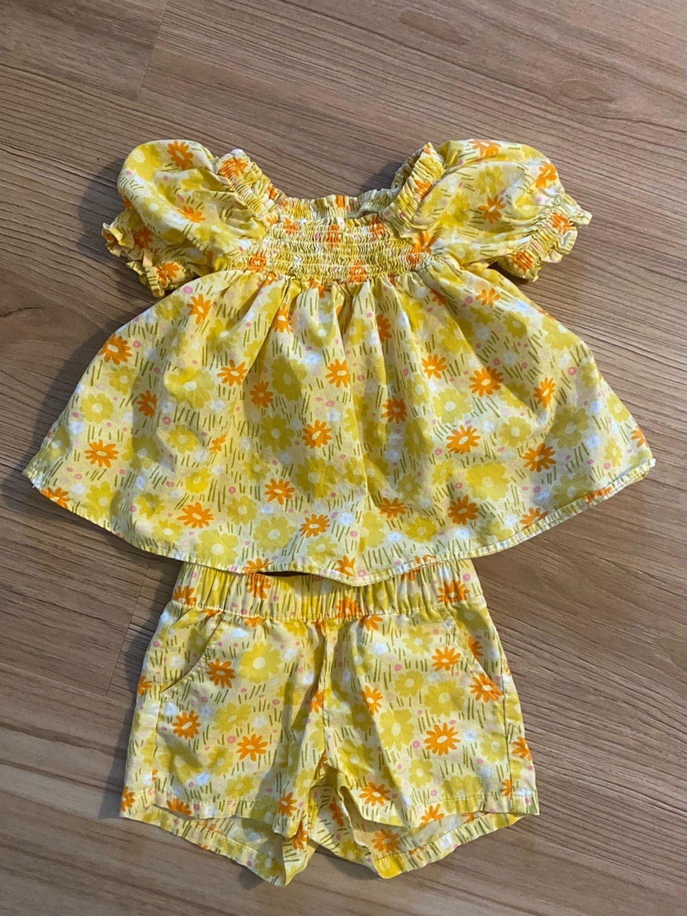 Cat & Jack Yellow Floral short set